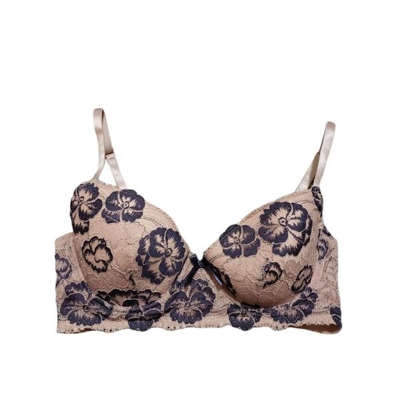 Jessica Simpson Bush up Padded Pink/PurpleFloral bra 34C - Picture 1 of 8